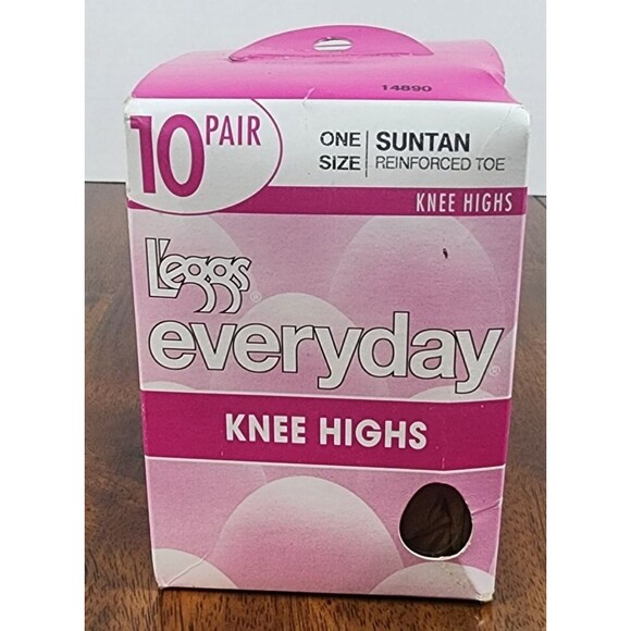 L'eggs Everyday KNEE HIGHS 10 Pair One Size Nude Sheer Toe - Picture 1 of 4